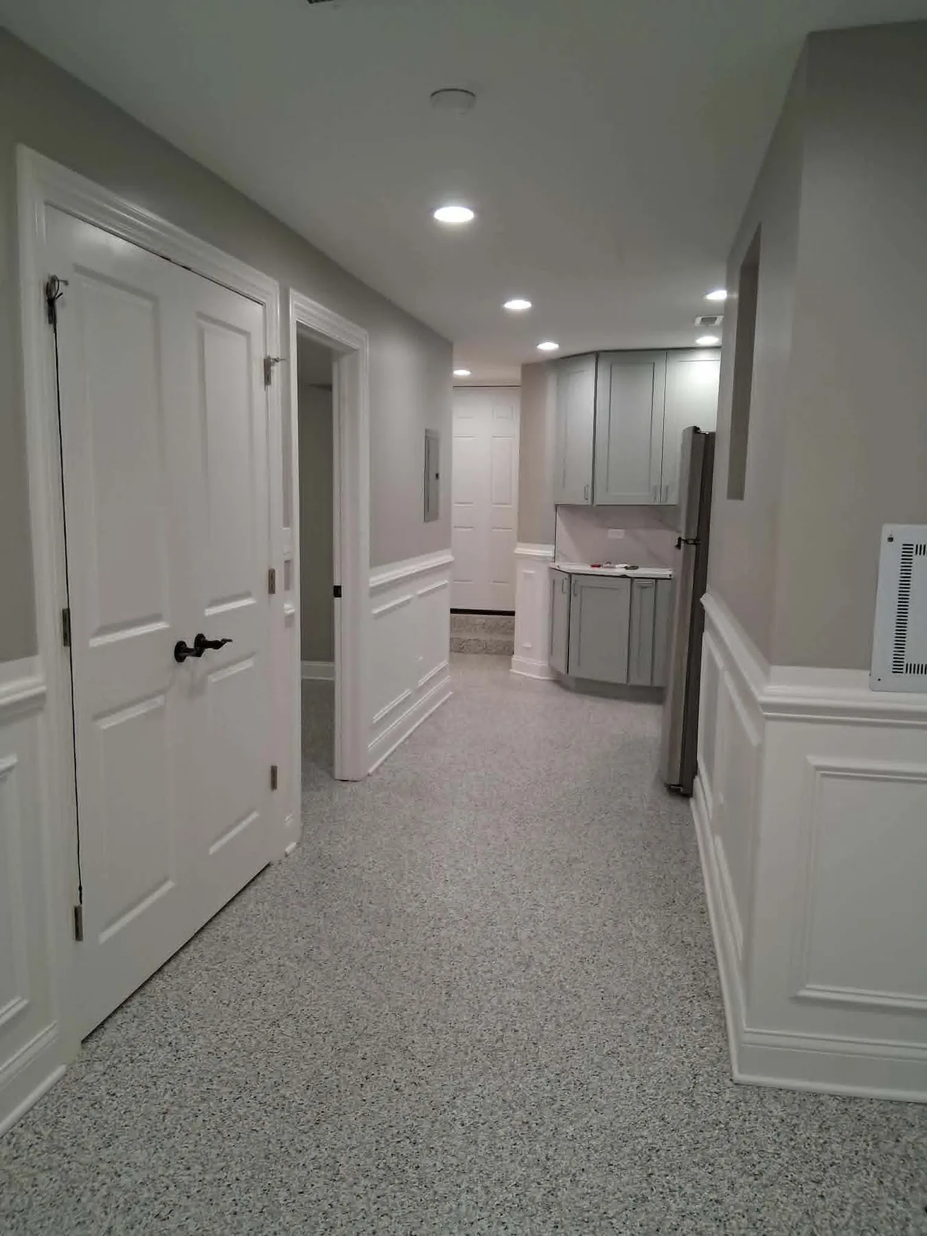 Completed interior hallway